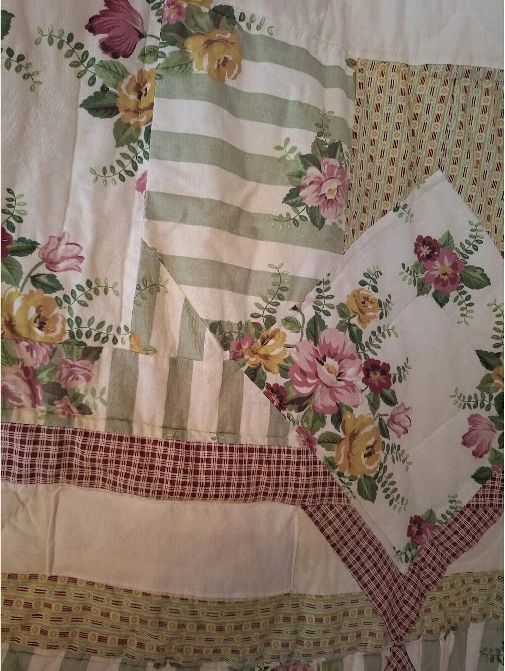 Vintage quilt, cottage core, shabby chic, 84